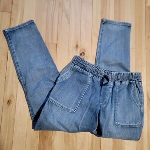 Maurices Relaxed Fit Light Blue Women's Jeans Elastic Drawstring Waist Size 2